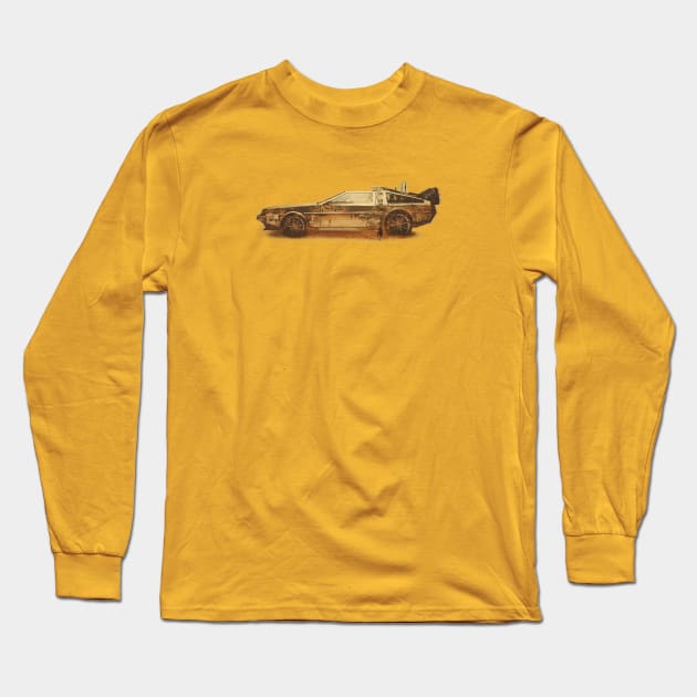 Lost in the Wild Wild West! (Golden Delorean Doubleexposure Art) Long Sleeve T-Shirt by badbugs